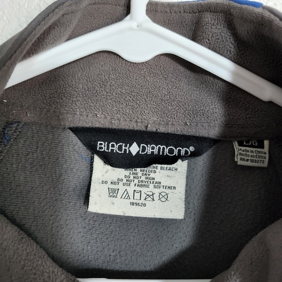 BLACK DIAMOND Soft Shell jacket full zip fleece‎ lined in blue / grey size L - Picture 4 of 13